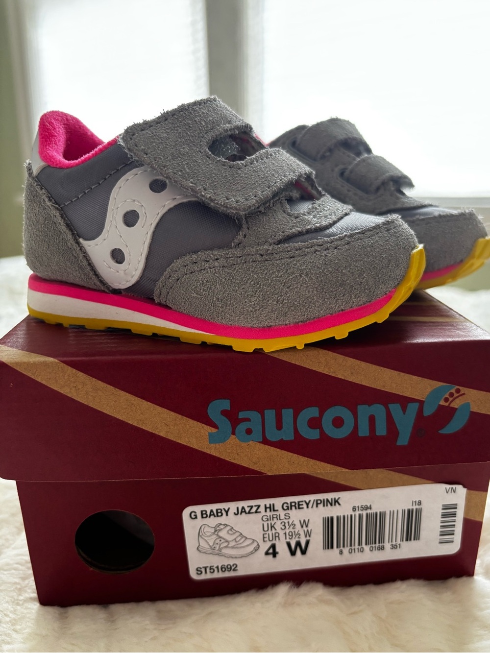 Saucony Kids Gray & Pink Retro-Style Sneakers